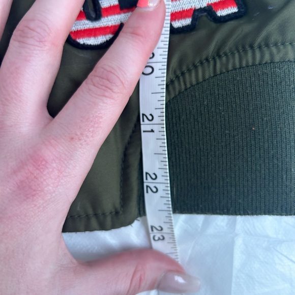 Topshop green bomber jacket women’s size 2 - Picture 3 of 9